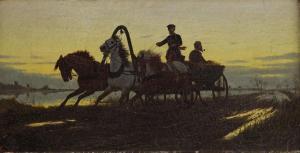 LOS Wlodzimierz 1849-1888,Horse-drawn vehicle at dusk,1882,Desa Unicum PL 2021-02-11