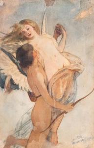LOTZ Karoly 1833-1904,Cupid and Psyche,Nagyhazi galeria HU 2023-12-12