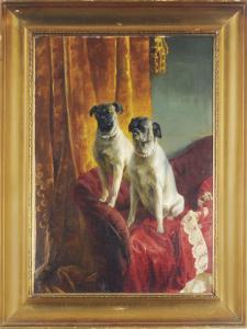 Lotz Matilda 1858-1923,Two Pugs Seated on a Red Settee,1888,Christie's GB 2009-12-16