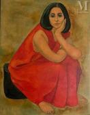 Louay Kayali 1934-1978,The Lady in Red (La dame en rouge),1977,Millon & Associés FR 2024-04-25