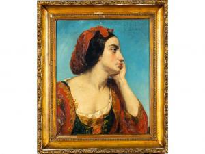 LOUBON Emile 1809-1863,Femme de profil,Hôtel des ventes d'Avignon FR 2022-06-18