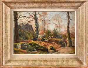 LOUCHET Paul 1854-1936,Rochers de la forêt de Fontainebleau,1912,Osenat FR 2023-03-18