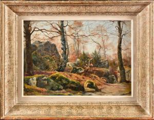 LOUCHET Paul 1854-1936,Rochers de la forêt de Fontainebleau,1912,Osenat FR 2023-11-26