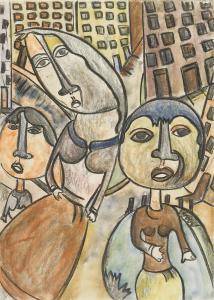 LOUDEN Albert 1942,Three Figures in the Street,Rosebery's GB 2023-07-04