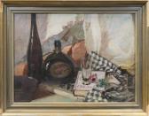 LOUDON Laura 1871-1945,STILL LIFE WITH BOTTLES,1938,McTear's GB 2016-12-14