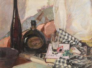 LOUDON Laura 1871-1945,Still Life with Bottles,1938,Morgan O'Driscoll IE 2017-08-14