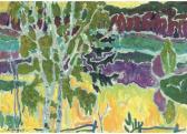 LOUGOVSKAYA Nina 1918,Birch trees by the river,1965,Christie's GB 2005-04-07