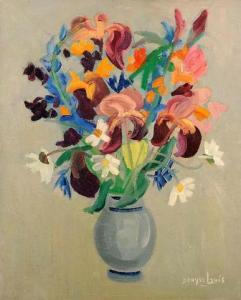 LOUIS Denyse 1913-1985,Bouquet d'iris dans un pot en grès,Toledano FR 2017-12-09