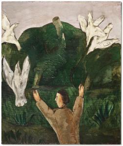 LOUIS Morris 1912-1962,Boy With Flinching Birds,1945,Christie's GB 2023-09-29