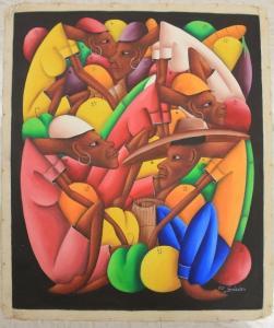 LOUISIUS Jean Bruno 1952,Unframed haitian artwork,Slawinski US 2016-11-20