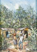 LOUIZOR ERNST 1938-2011,Haitianische Plantage mit Hütten und Staffage,Dobiaschofsky CH 2010-05-05