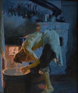 LOUKOTA Josef 1879-1967,Man Washing in a Basin,Simpson Galleries US 2022-10-01