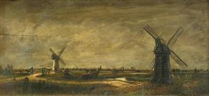 LOUND Thomas 1802-1861,Windmills in alandscape,Dreweatt-Neate GB 2006-06-07