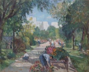 LOURIER Jeanne 1872-1955,Jardiniers aux Buttes Chaumont,Lombrail - Teucquam FR 2019-11-14