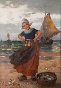 LOUYOT Edmond,Dutch girl collecting shells,20th Century,Bearnes Hampton & Littlewood 2024-01-16