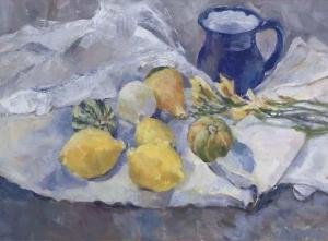 LOVEDAY Gabriel 1900-1900,Lemons, fuschias and a blue jug,Christie's GB 2006-01-22