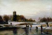 LOVELL I.W 1800-1800,Fenland Skating Scene,1881,Rowley Fine Art Auctioneers GB 2016-02-23