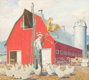 LOVELL Tom 1909-1997,On today's farm; aluminum rules the roost,Swann Galleries US 2023-06-15