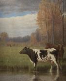 LOVERIDGE Clinton,Cows in a pastoral autumn landscape,1888,John Moran Auctioneers 2018-10-23