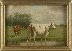 LOVERIDGE Clinton 1838-1915,Cows in a pasture,Eldred's US 2023-07-27