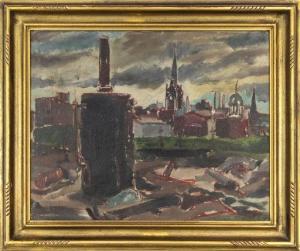 LOVEROFF Frederick Nicholas 1894-1960,Untitled (Cityscape),Clars Auction Gallery US 2020-09-13