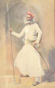 LOVETT ALFRED CROWDY 1862-1919,Portrait of an Indian warrior,Gorringes GB 2018-03-06