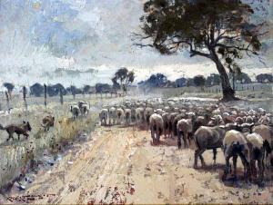 LOVETT Robert John 1930,Droving Sheep,Raffan Kelaher & Thomas AU 2019-04-02