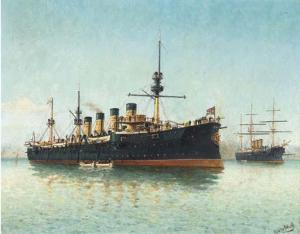 LOVICHI A 1900-1900,A Russian armoured cruiser; and A French ironclad ,Christie's GB 2004-05-26