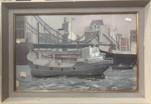 LOW Mabel Bruce 1800-1900,Barge moored near the Tower Bridge,Andrew Smith and Son GB 2018-12-11