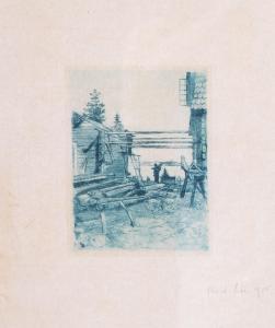 LOW Rudolf,Konvolut zwei Grafiken: Blockhaus und Waldpartie,1915,Auktionshaus Dr. Fischer 2020-12-04