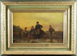 LOWCOCK Charles Frederick 1878-1922,a group of figures with the shore in the backgro,Quinn & Farmer 2022-06-04