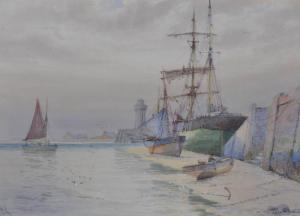 LOWE Robert Allensmore 1873,Boats in Scarborough harbour,Burstow and Hewett GB 2010-12-15