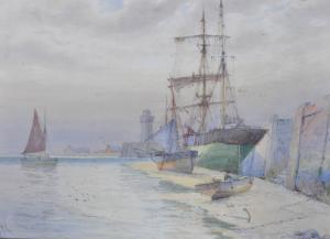 LOWE Robert Allensmore 1873,Boats in Scarborough harbour,Burstow and Hewett GB 2011-12-14