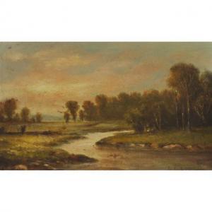 LOWELL Lemuel L 1837-1914,LANDSCAPE AT THE RIVER BEND,Waddington's CA 2021-03-25