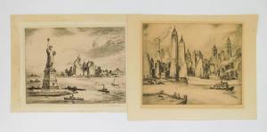 LOWELL Nat 1880-1956,East River Skyline,1949,Rachel Davis US 2022-02-12