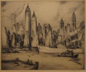 LOWELL Nat 1880-1956,New York skylines,Rosebery's GB 2022-01-26