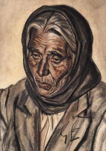 LOWENDAL George 1897-1964,Face of a Woman from Bucovina,Artmark RO 2022-12-14