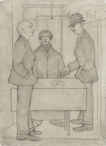 LOWRY Laurence Stephen 1887-1976,The Rent Collector,1922,Christie's GB 2017-11-22