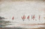LOWRY Laurence Stephen 1887-1976,Yachts at Lytham St Anne's,1951,Sotheby's GB 2025-06-26