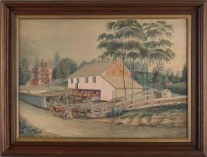 LOYER J.W.,farm scene Country Residence,1874,Pook & Pook US 2012-04-20