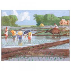 LOYOLA Victor 1956-2008,Planting Rice,Leon Gallery PH 2022-10-23