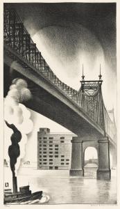 LOZOWICK Louis 1892-1973,Queensboro Bridge,1930,Swann Galleries US 2024-03-14