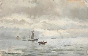 LUBBERS Holger Peter Svane 1850-1931,A quiet day on the ocean,Bruun Rasmussen DK 2024-03-11