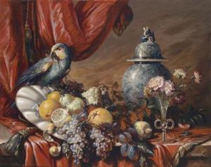 LUBER Max 1800-1800,Still life with fruit,  parrots and flowers,Palais Dorotheum AT 2011-09-22