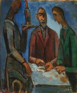 LUBIN Aryeh 1897-1980,Figures at the Table,Tiroche IL 2024-04-14