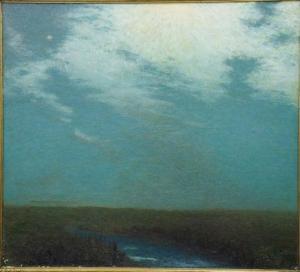 LUCAS Albert Pike 1862-1945,Night Sky Landscape with River,Nadeau US 2020-02-01