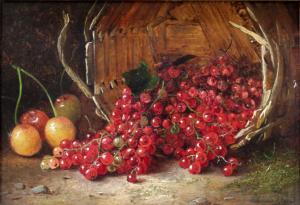 LUCAS Edward George Handel,A BASKET OF REDCURRANTS, WITH CHERRIES,1882,Lawrences 2018-07-06