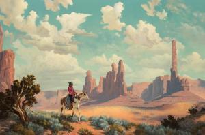 LUCAS Fred 1946-2011,Indian in Monument Valley,Altermann Gallery US 2019-11-08