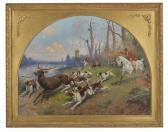 LUCAS Hippolyte 1854-1925,The Stag Hunt,New Orleans Auction US 2017-12-09