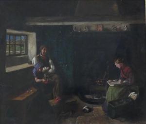 LUCAS John Templeton 1836-1880,Figures in an Interior Scene,1866,Wright Marshall GB 2018-07-17